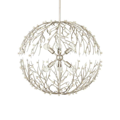Currey and Company Shinju 6 Light 26" Wide Wrought Iron Globe Chandelier