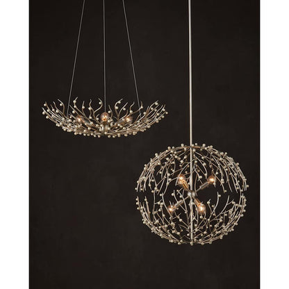 Currey and Company Shinju 6 Light 26" Wide Wrought Iron Globe Chandelier