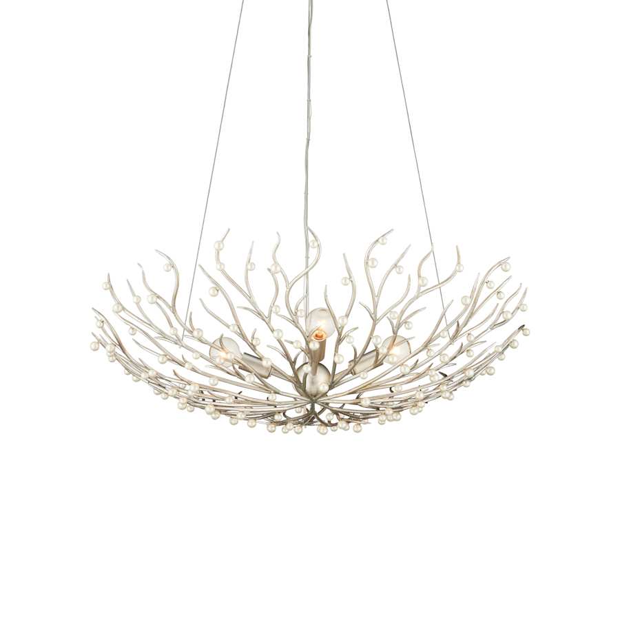 Currey and Company Shinju 4 Light 29" Wide Wrought Iron Chandelier