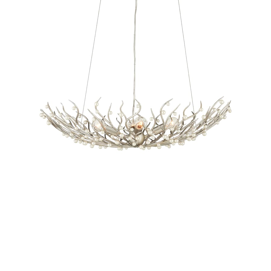 Currey and Company Shinju 4 Light 29" Wide Wrought Iron Chandelier