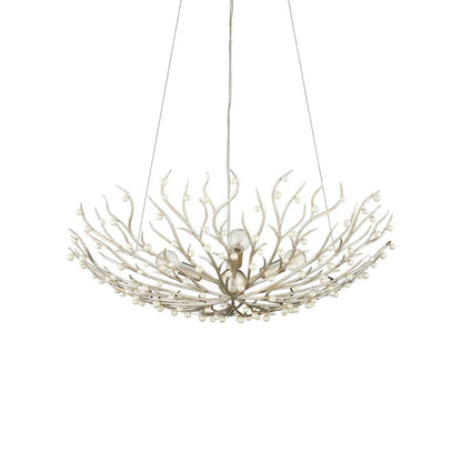 Currey and Company Shinju 4 Light 29" Wide Wrought Iron Chandelier