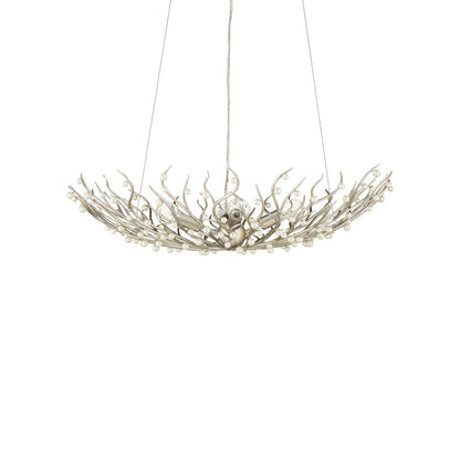 Currey and Company Shinju 4 Light 29" Wide Wrought Iron Chandelier
