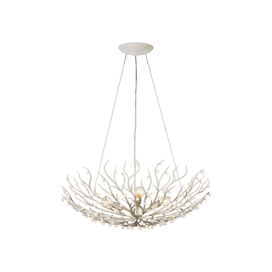 Currey and Company Shinju 4 Light 29" Wide Wrought Iron Chandelier