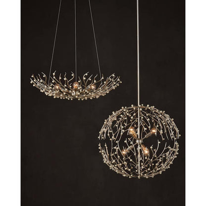Currey and Company Shinju 4 Light 29" Wide Wrought Iron Chandelier
