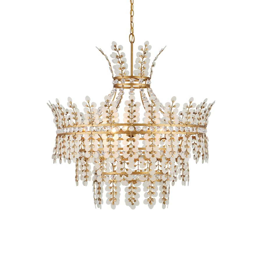 Currey and Company Bradshaw 4 Light 36" Wide Crystal Chandelier