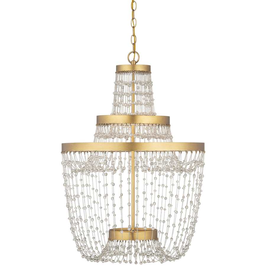 Currey and Company Mademoiselle 22" Wide Beaded Empire Chandelier