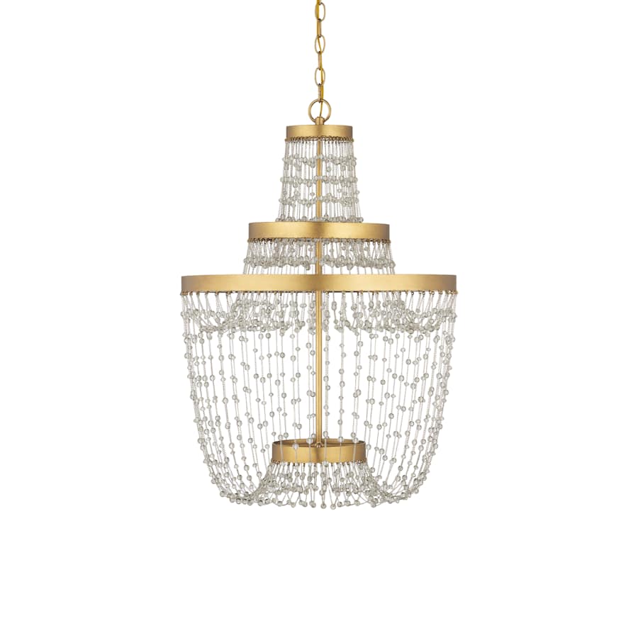 Currey and Company Mademoiselle 22" Wide Beaded Empire Chandelier