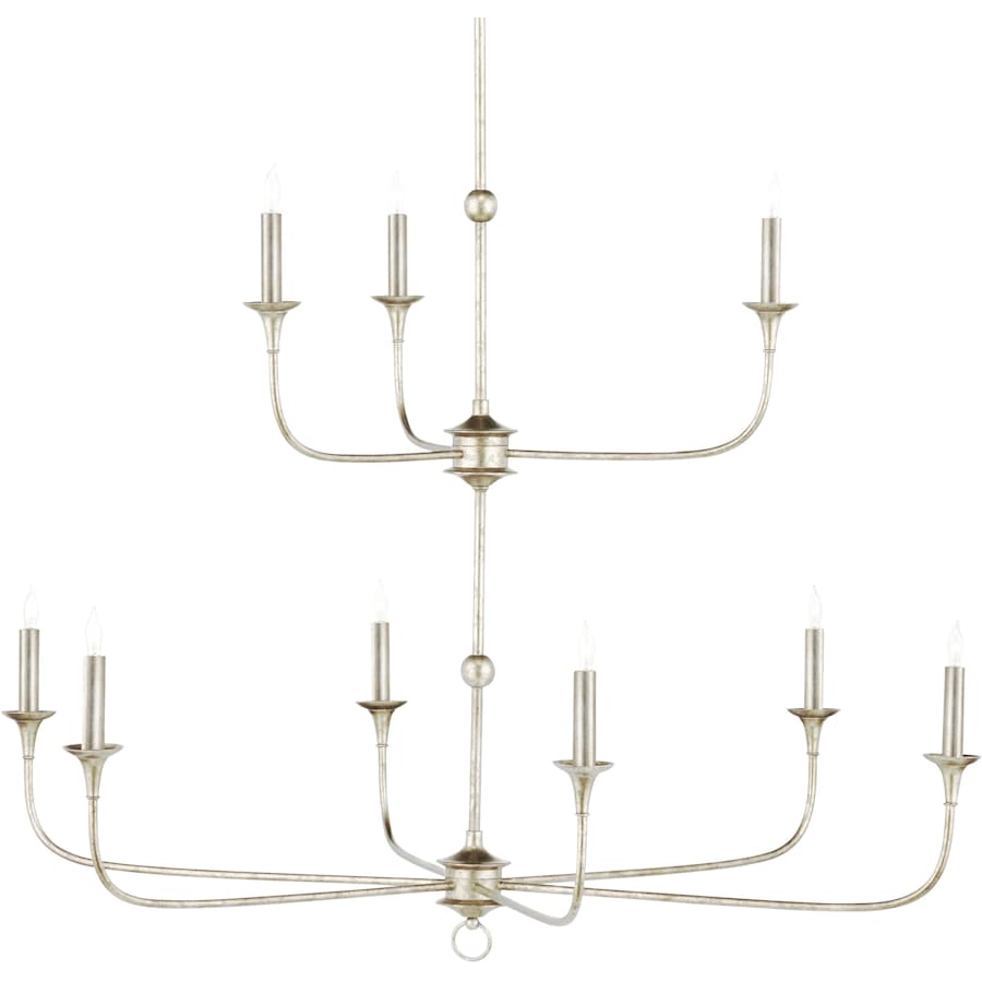 Currey and Company Nottaway 9 Light 45" Wide Wrought Iron Candle Style Chandelier