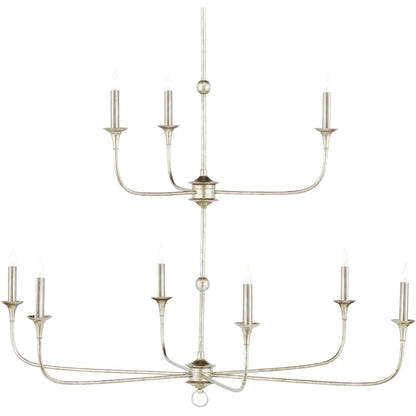Currey and Company Nottaway 9 Light 45" Wide Wrought Iron Candle Style Chandelier