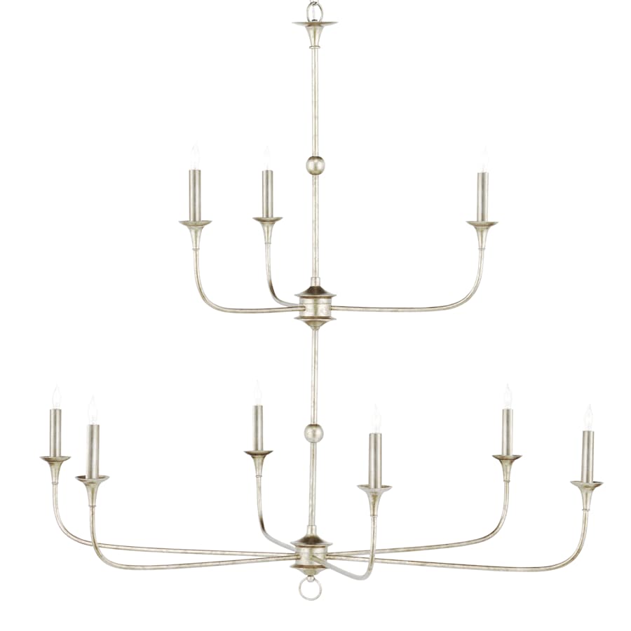 Currey and Company Nottaway 9 Light 45" Wide Wrought Iron Candle Style Chandelier