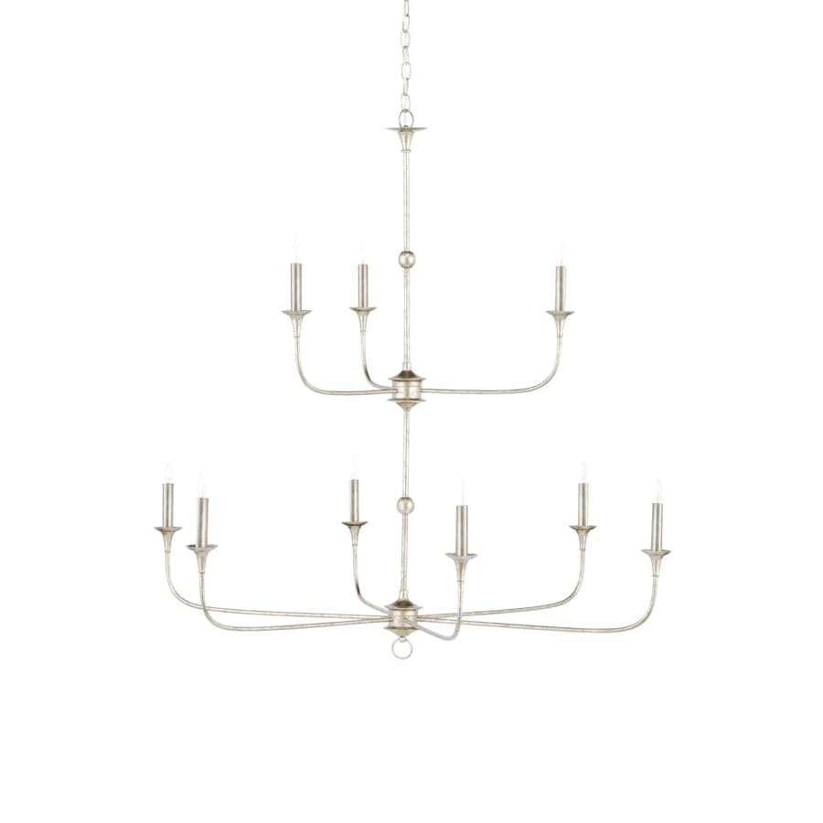 Currey and Company Nottaway 9 Light 45" Wide Wrought Iron Candle Style Chandelier