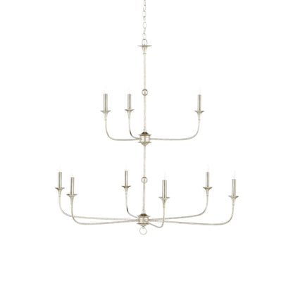 Currey and Company Nottaway 9 Light 45" Wide Wrought Iron Candle Style Chandelier
