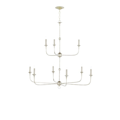 Currey and Company Nottaway 9 Light 45" Wide Wrought Iron Candle Style Chandelier