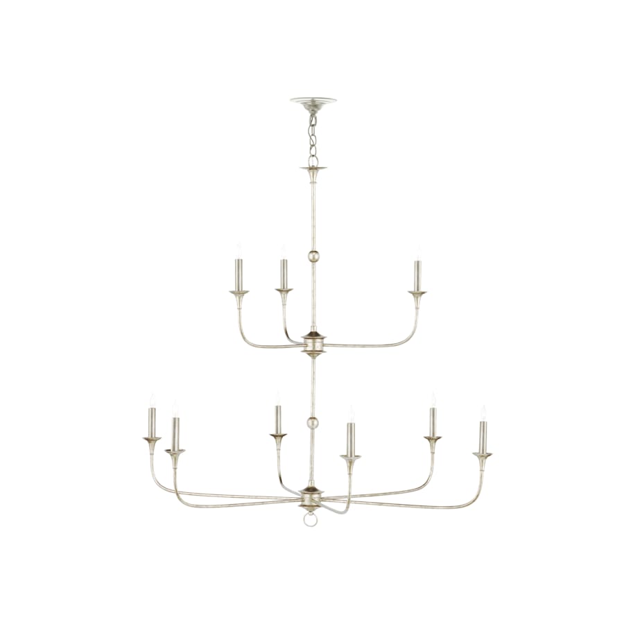 Currey and Company Nottaway 9 Light 45" Wide Wrought Iron Candle Style Chandelier