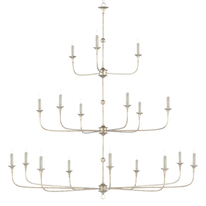 Currey and Company Nottaway 18 Light 60" Wide Wrought Iron Candle Style Chandelier