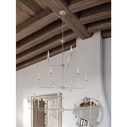 Currey and Company Nottaway 18 Light 60" Wide Wrought Iron Candle Style Chandelier