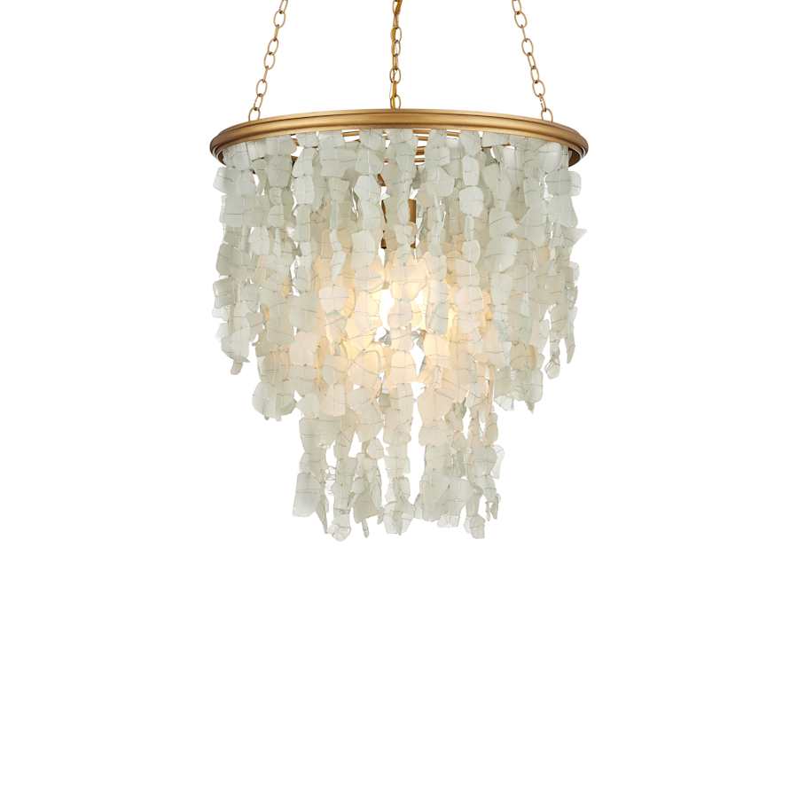 Currey and Company Verre de Mer 19" Wide Wrought Iron Chandelier