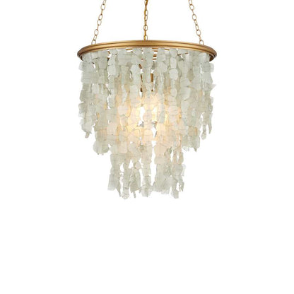 Currey and Company Verre de Mer 19" Wide Wrought Iron Chandelier