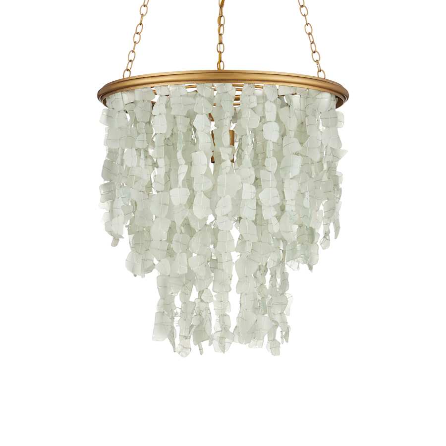 Currey and Company Verre de Mer 19" Wide Wrought Iron Chandelier