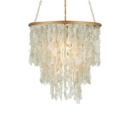 Currey and Company Verre de Mer 25" Wide Wrought Iron Chandelier