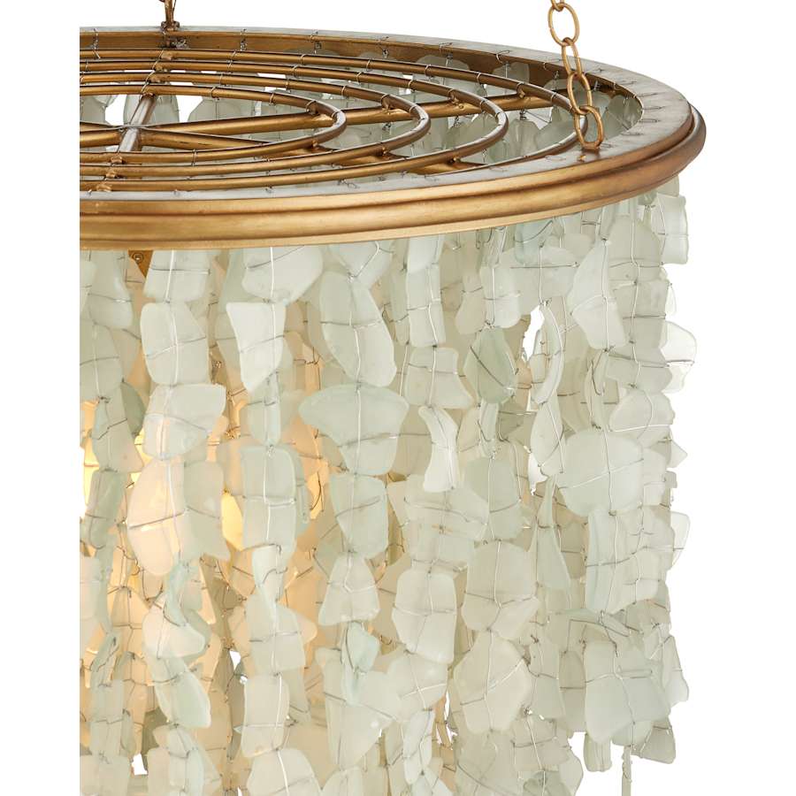 Currey and Company Verre de Mer 25" Wide Wrought Iron Chandelier