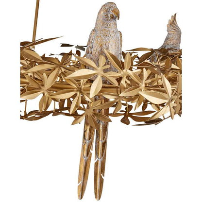 Currey and Company Aviary 6 Light 42" Wide Wrought Iron Candle Style Chandelier