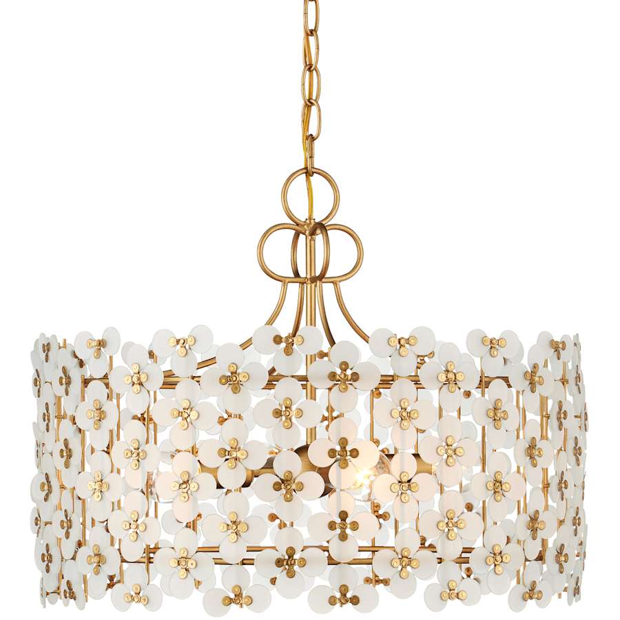 Currey and Company Spring Flower 4 Light 20" Wide Drum Chandelier