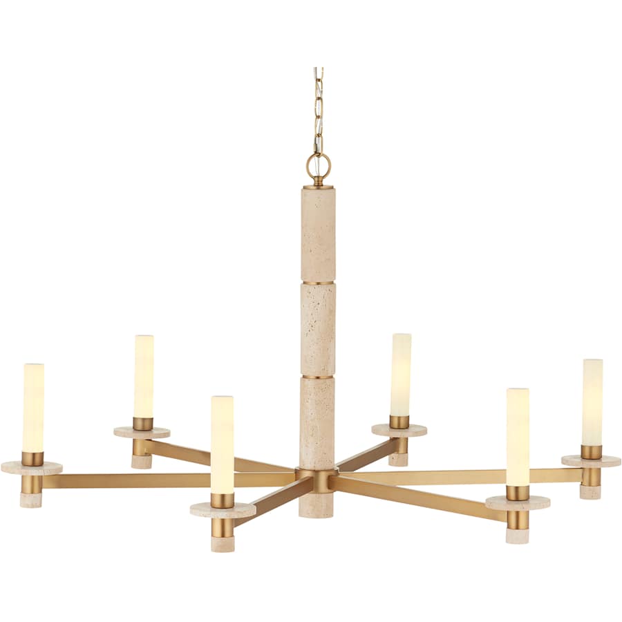 Currey and Company Marcelo 6 Light 45" Wide Pillar Candle Chandelier