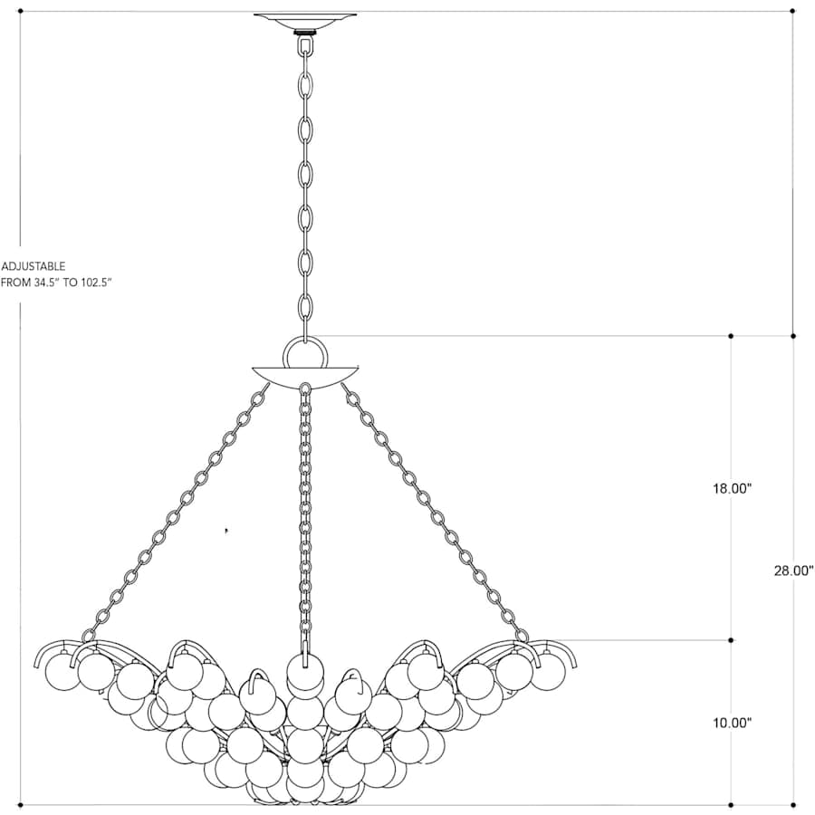 Currey and Company Quantum 31" Wide Four Light Glass Bauble Chandelier