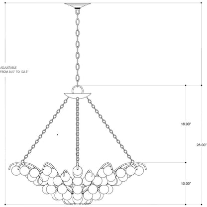 Currey and Company Quantum 31" Wide Four Light Glass Bauble Chandelier