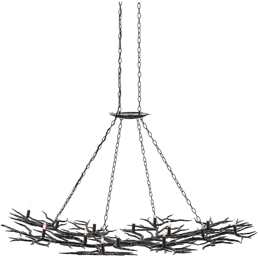 Currey and Company Rainforest 74" Wide 14 Light Linear Chandelier