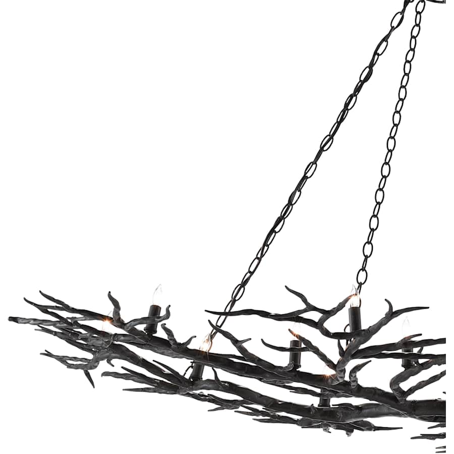 Currey and Company Rainforest 74" Wide 14 Light Linear Chandelier