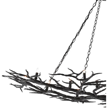 Currey and Company Rainforest 74" Wide 14 Light Linear Chandelier