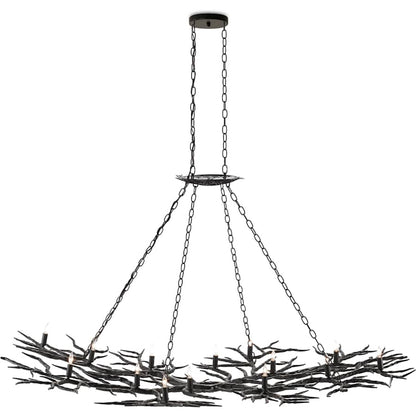 Currey and Company Rainforest 74" Wide 14 Light Linear Chandelier