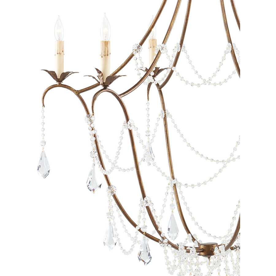 Currey and Company Elizabeth 50"H 6 Light Chandelier with Optional Customizable Shades from the Lillian August Collection