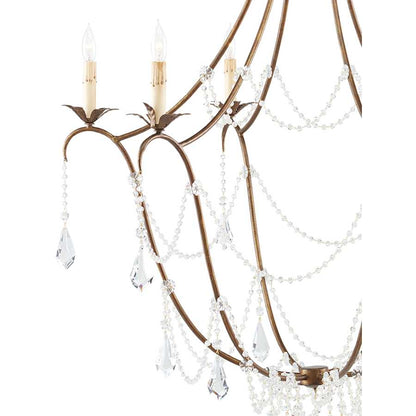 Currey and Company Elizabeth 50"H 6 Light Chandelier with Optional Customizable Shades from the Lillian August Collection