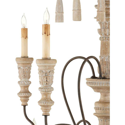 Currey and Company Hannah 53" Wide 12 Light Wrought Iron Large Hannah Chandelier with Customizable Shades
