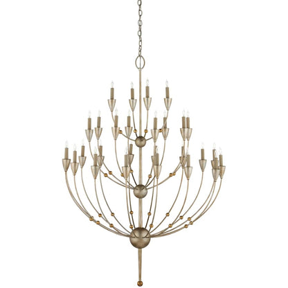 Currey and Company Paradox 42" 28 Light Large Chandelier with Optional Customizable Shades