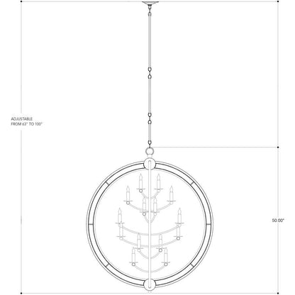 Currey and Company Aphrodite 14 Light 43" Wide Chandelier