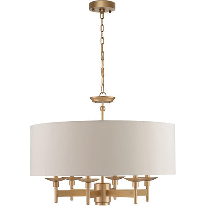 Currey and Company Bering 28" Wide 6 Light 1 Tier Chandelier with Eggshell Shantung Shade