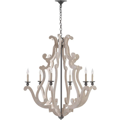 Currey and Company Durand 38" Wide 6 Light Chandelier