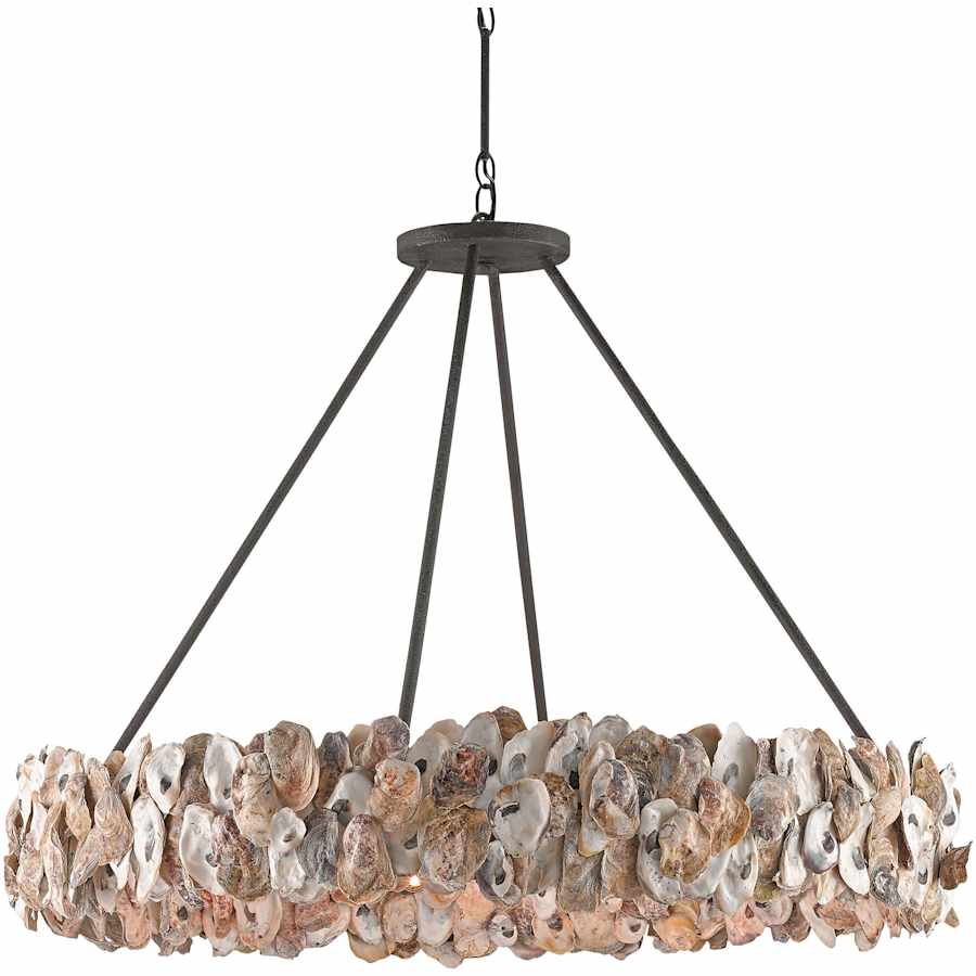Currey and Company Oyster Circle 8 Light 38" Wide Drum Chandelier
