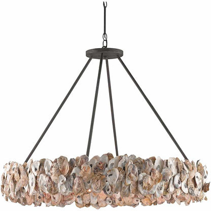 Currey and Company Oyster Circle 8 Light 38" Wide Drum Chandelier