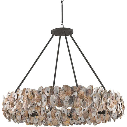 Currey and Company Oyster Circle 8 Light 38" Wide Drum Chandelier