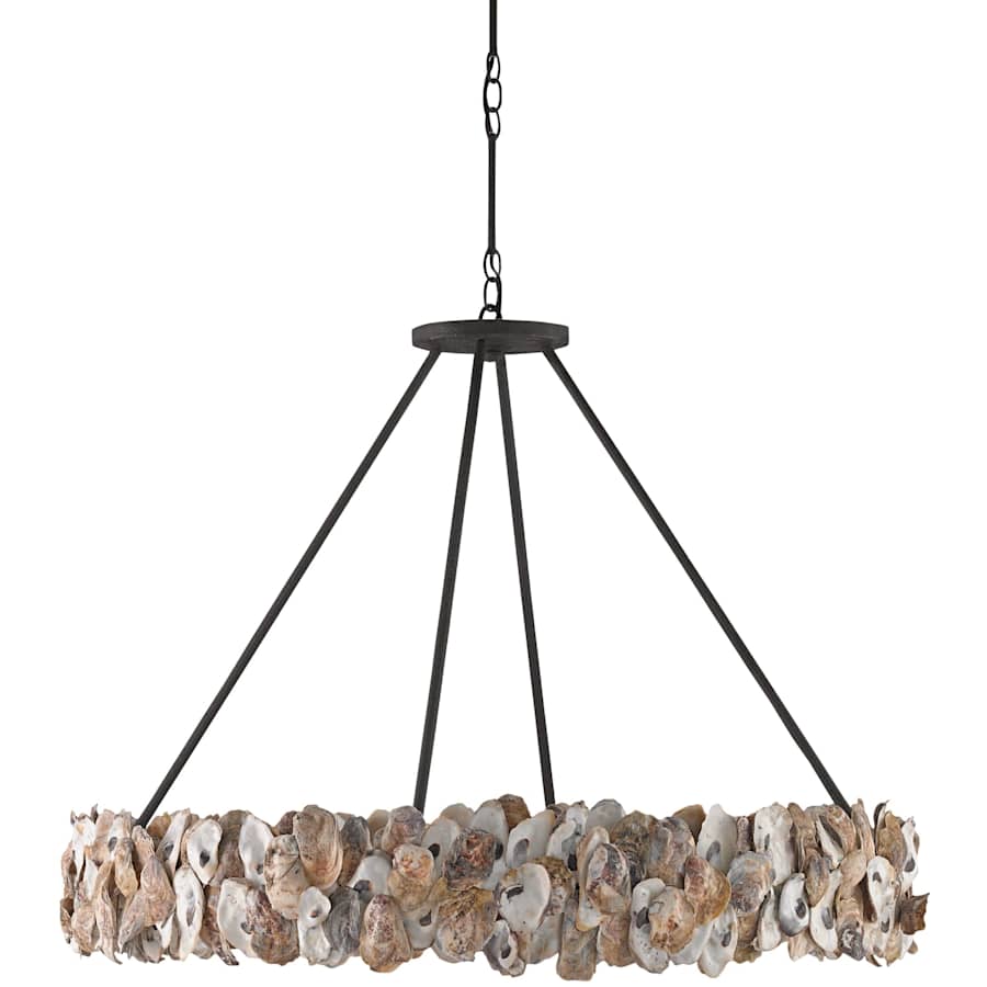 Currey and Company Oyster Circle 8 Light 38" Wide Drum Chandelier