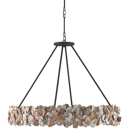 Currey and Company Oyster Circle 8 Light 38" Wide Drum Chandelier