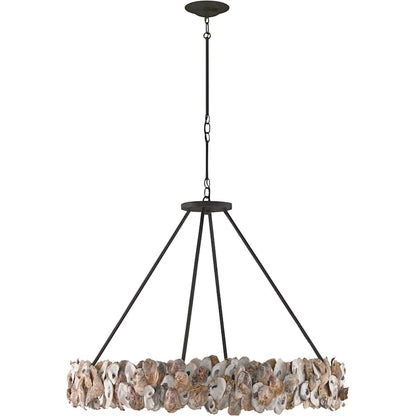 Currey and Company Oyster Circle 8 Light 38" Wide Drum Chandelier