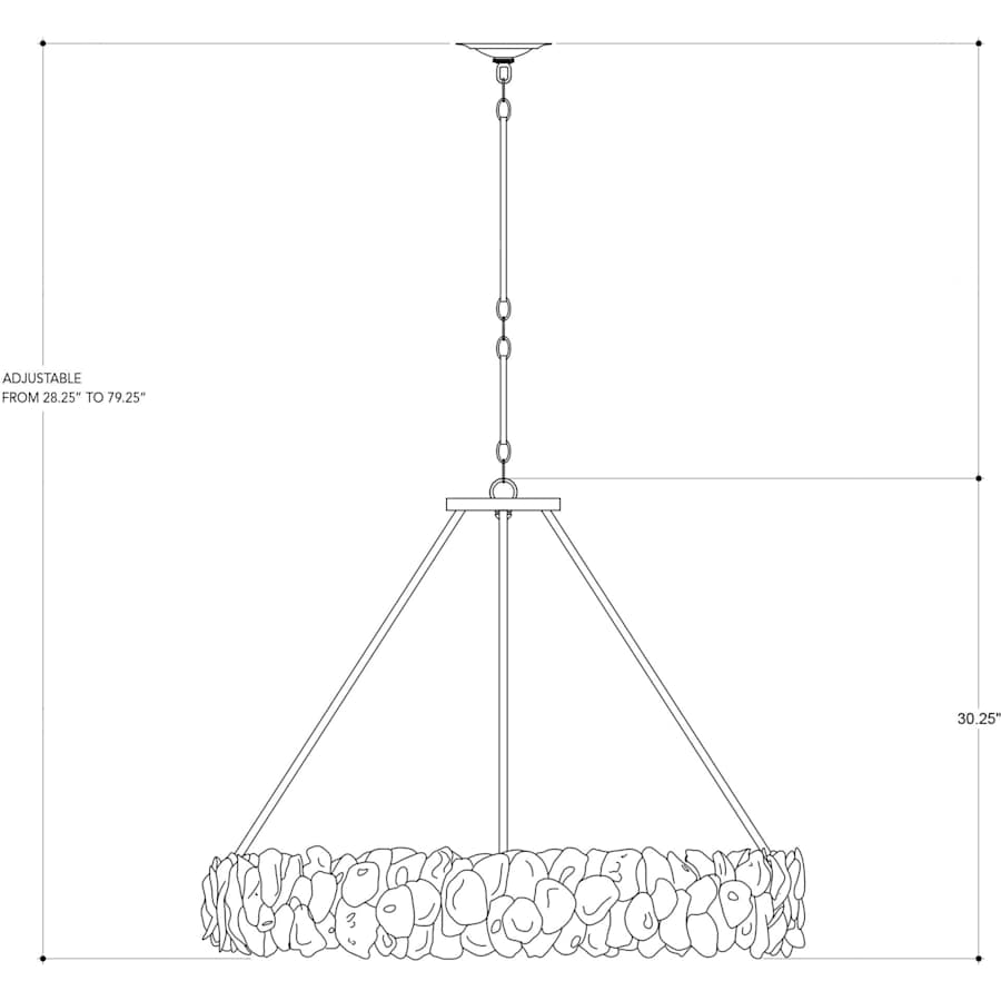 Currey and Company Oyster Circle 8 Light 38" Wide Drum Chandelier