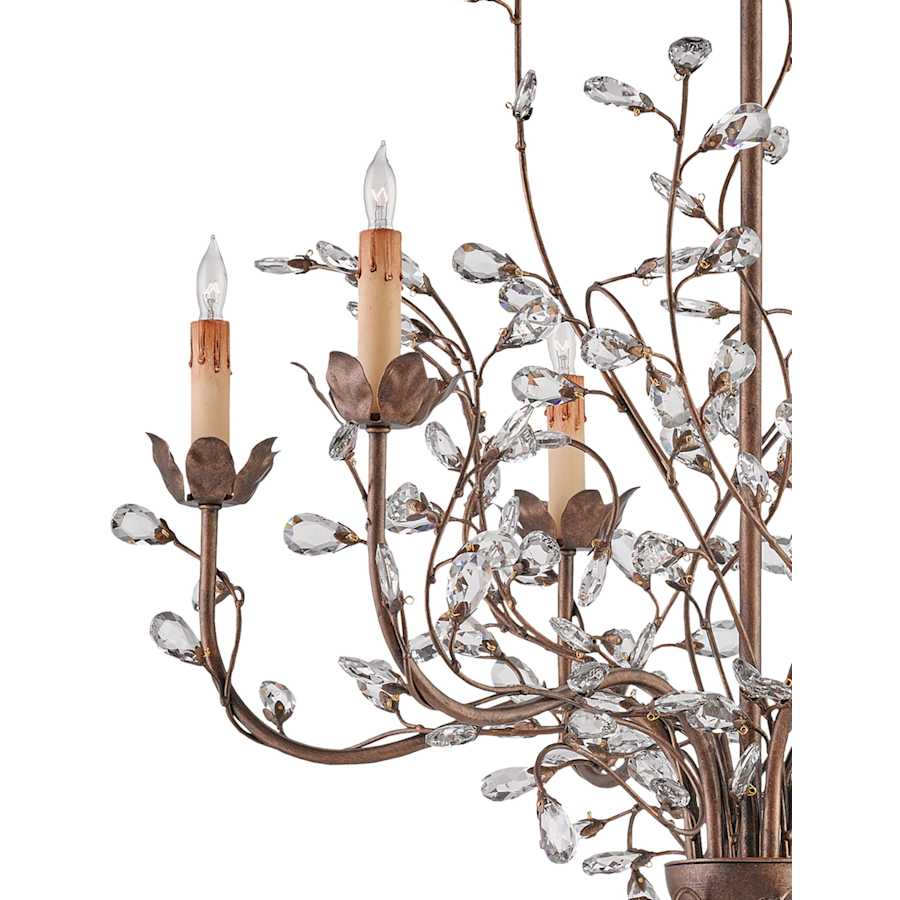 Currey and Company Crystal Bud 28" Wide 6 Light Chandelier, Medium with Customizable Shades