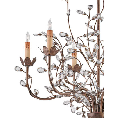 Currey and Company Crystal Bud 28" Wide 6 Light Chandelier, Medium with Customizable Shades
